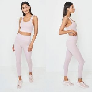 NWT ALLFENIX 7/8 Leggings Twilight Blush Pink Yoga Gym Ballet Workout Size L